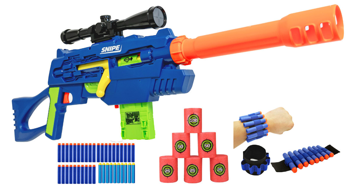 Buzz Bee Ultra-Tek - Snajperka Master Tek + 30 strzałek + cele + opaska