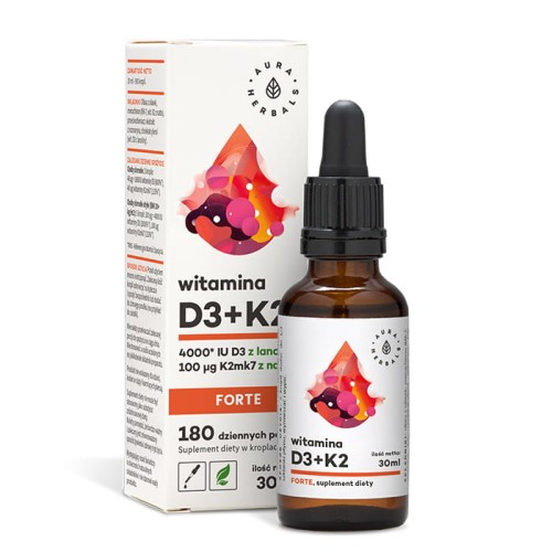 AURA HERBALS WITAMINA D3 4000IU + K2 100MCG 30ML