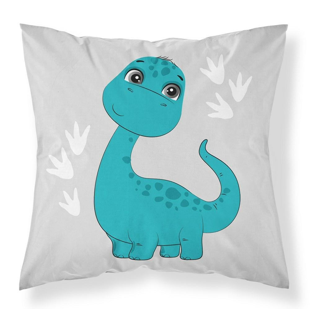 Poszewka bawełniana 40x40 Dinozaur szara turkusowa Mayamoo 20