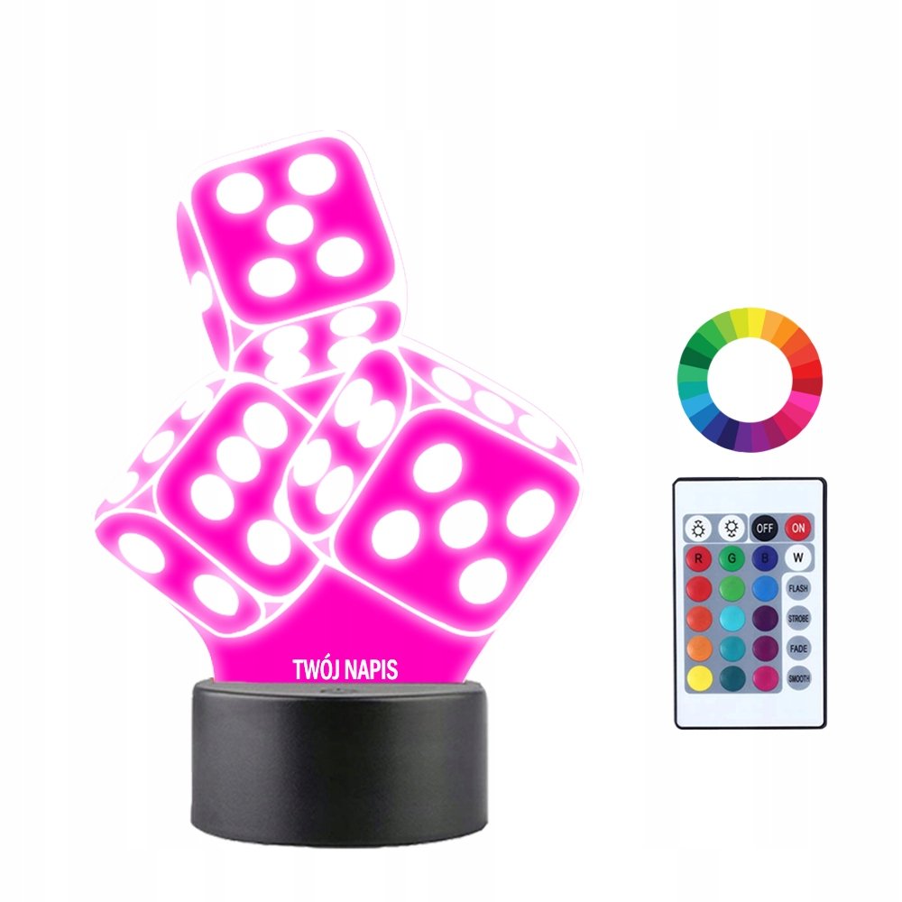 Lampka Nocna 3D Led Kostki do Gry Prezent
