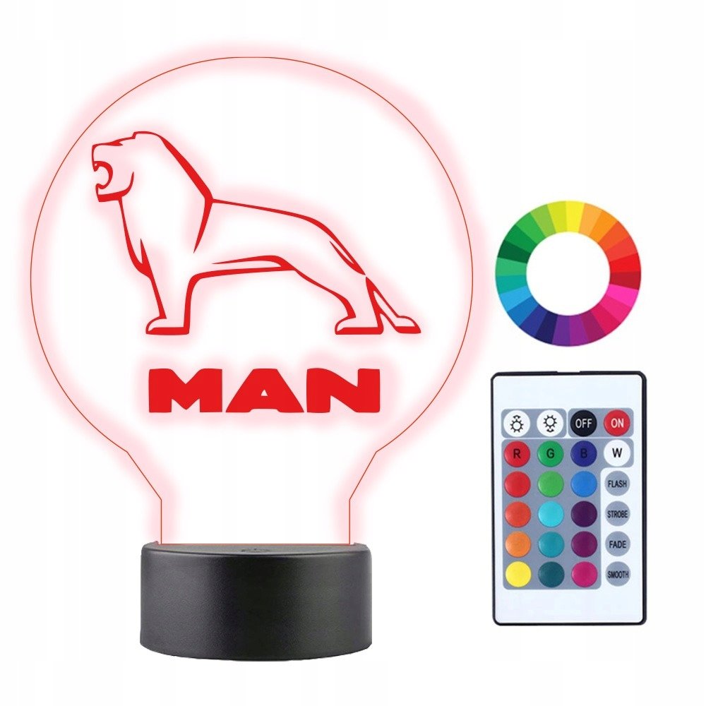 Lampka Nocna 3D Led LOGO MAN TIR