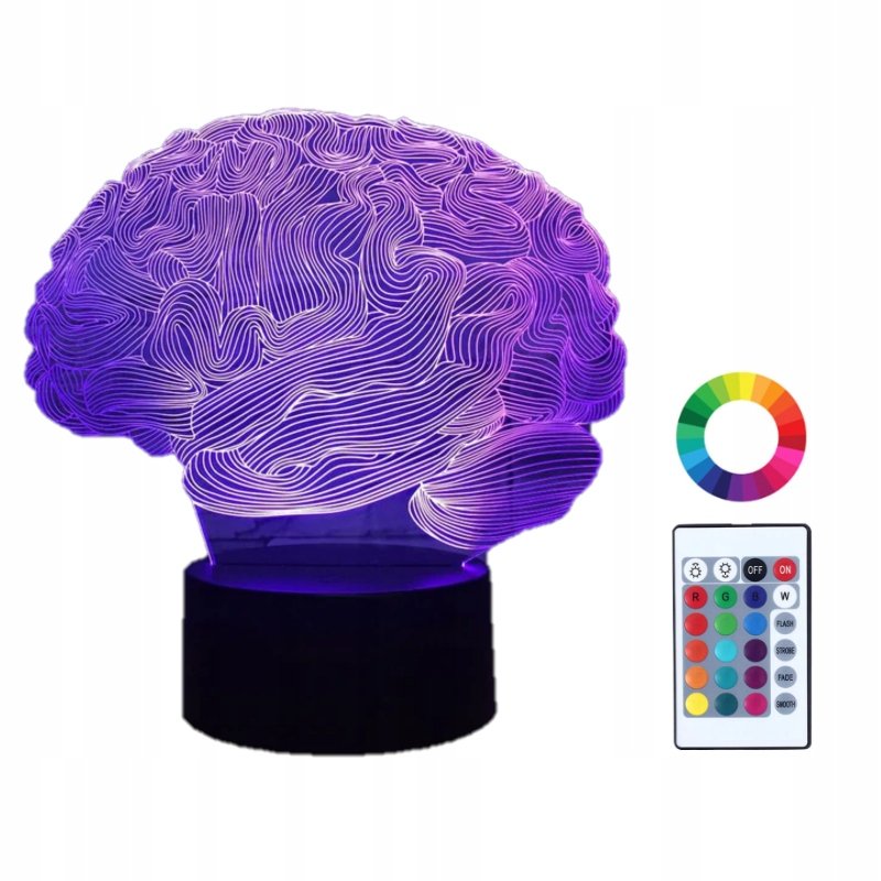 Lampka Nocna 3D LED Mózg Iluzja