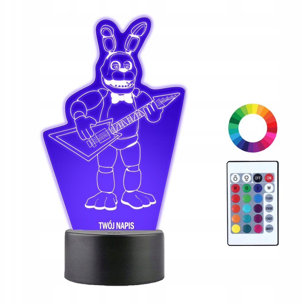 Lampka Nocna 3D LED Fnaf Bonnie Prezent