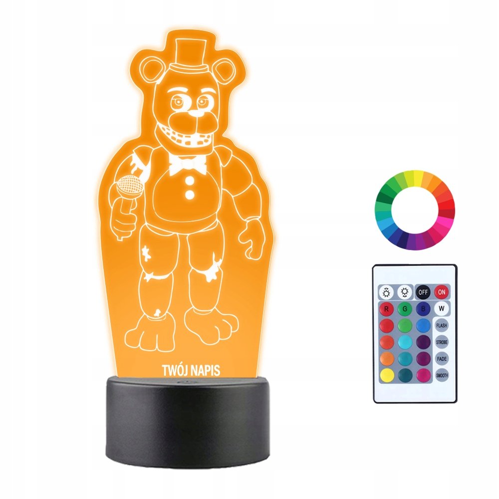 Lampka Nocna 3D LED Fazbear Freddy Prezent