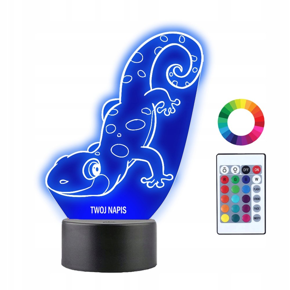 Lampka Nocna 3D LED Jaszczurka Prezent