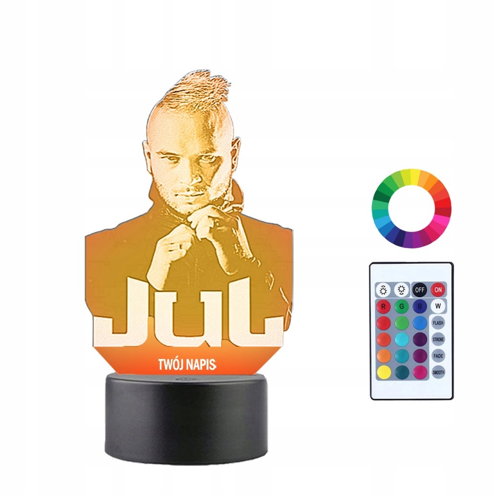 Lampka Nocna 3D LED Jul Raper Muzyka Prezent