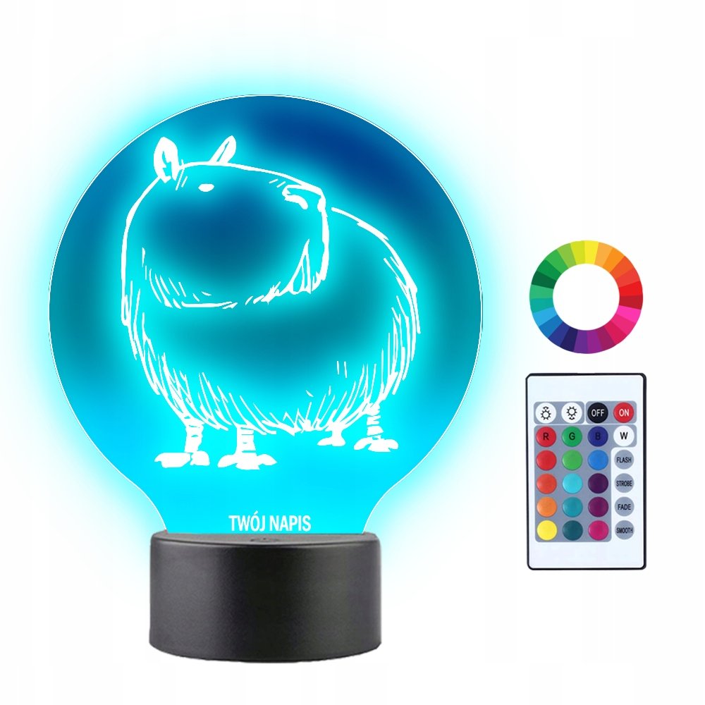 Lampka Nocna 3D LED Kapibara Prezent