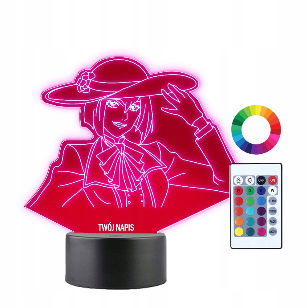 Lampka Nocna 3D LED Madame Red Kuroshitsuji