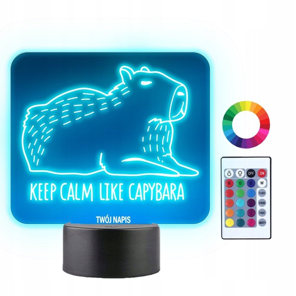 Lampka Nocna 3D LED Kapibara Prezent
