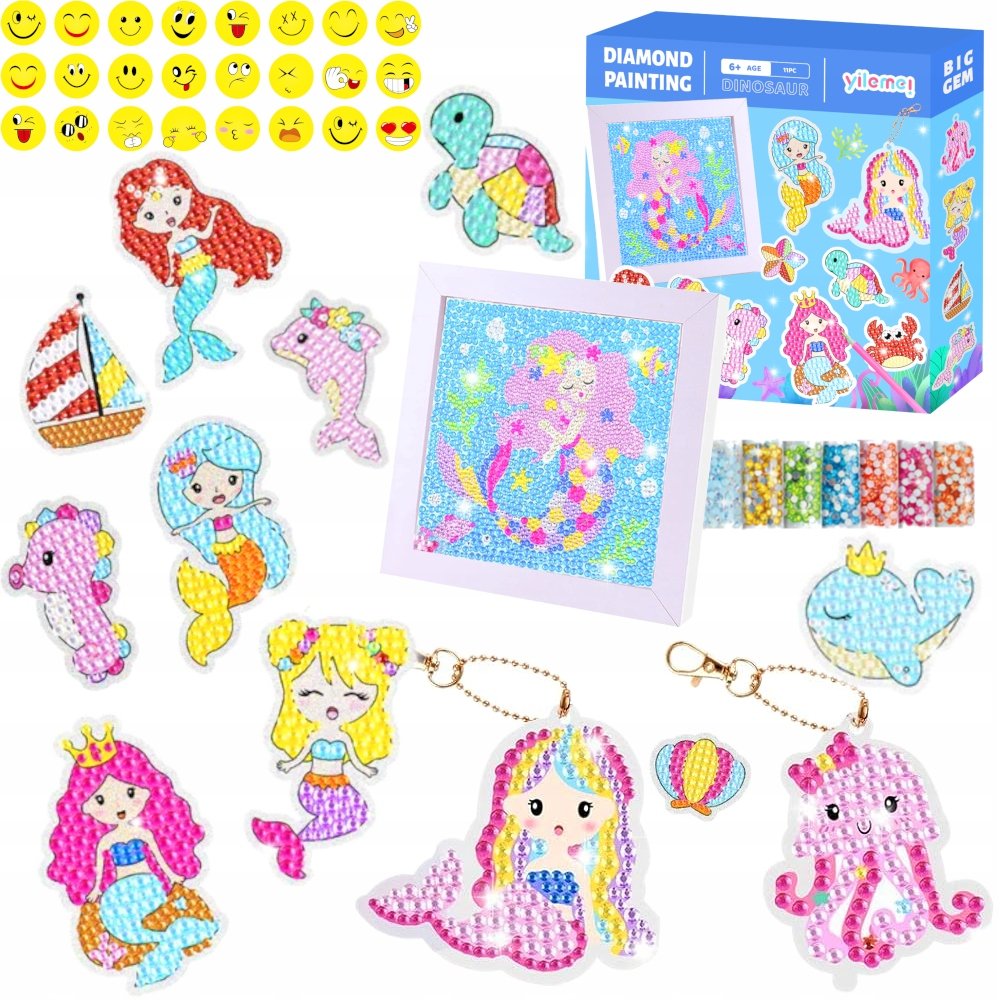 HAFT DIAMENTOWY DLA DZIECI MOZAIKA DIAMENTOWA ZESTAW KREATYWNY I AKCESORIA