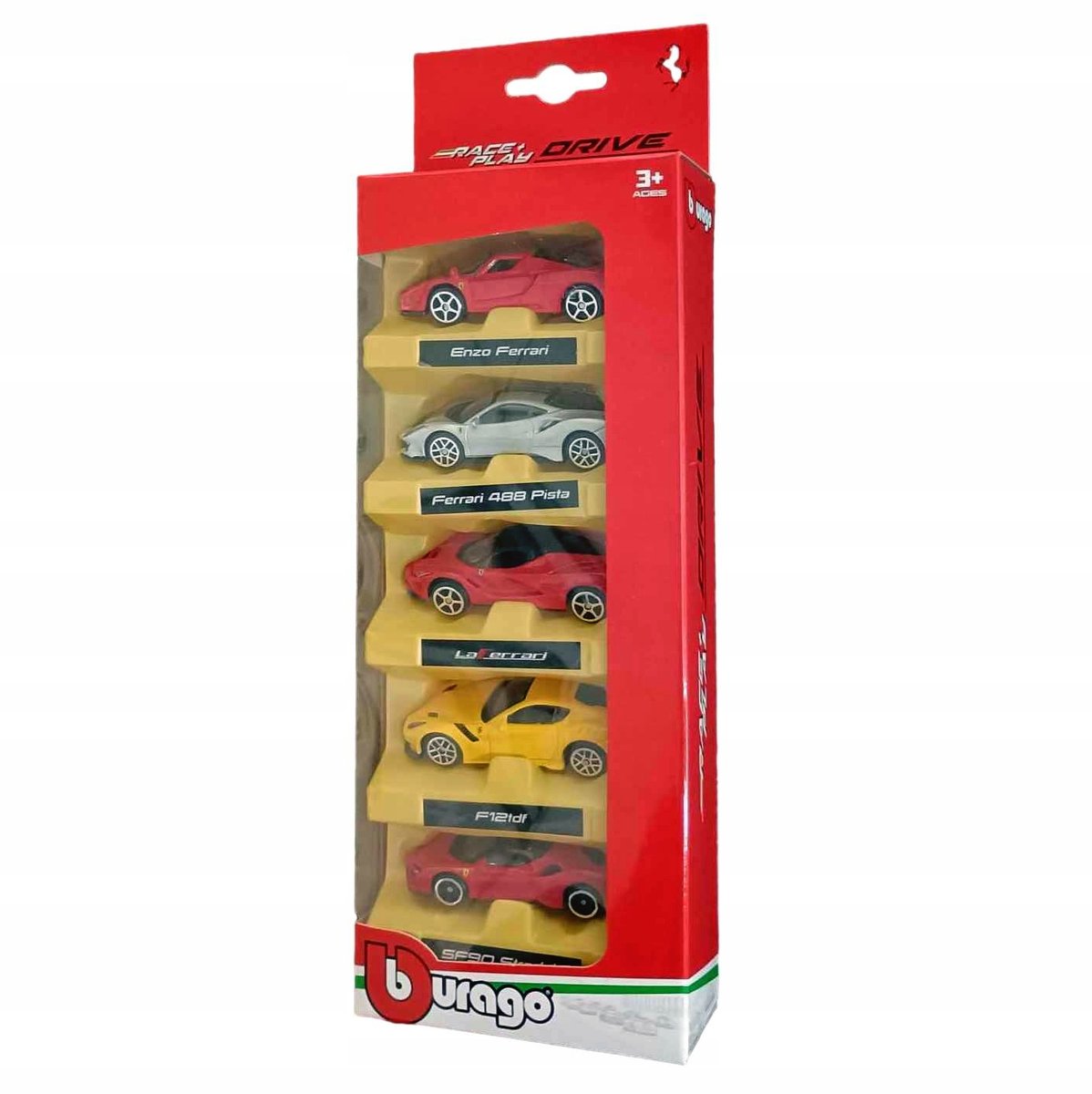 FERRARI SAMOCHODY ZESTAW RESORAKÓW BBURAGO 1:64 RÓŻNE KOMPLETY