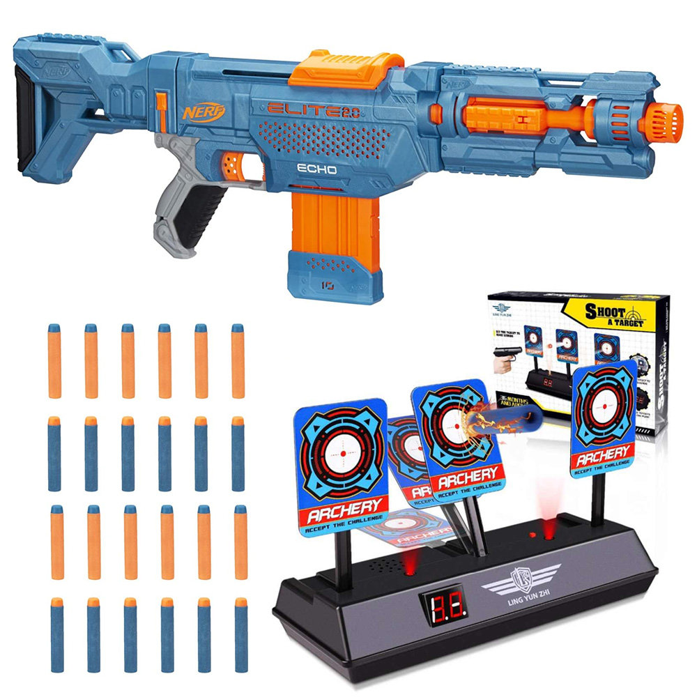 Zestaw Nerf Elite 2.0 Echo CS-10 4w1 E9533 +Elektroniczna Tarcza 3 Cele