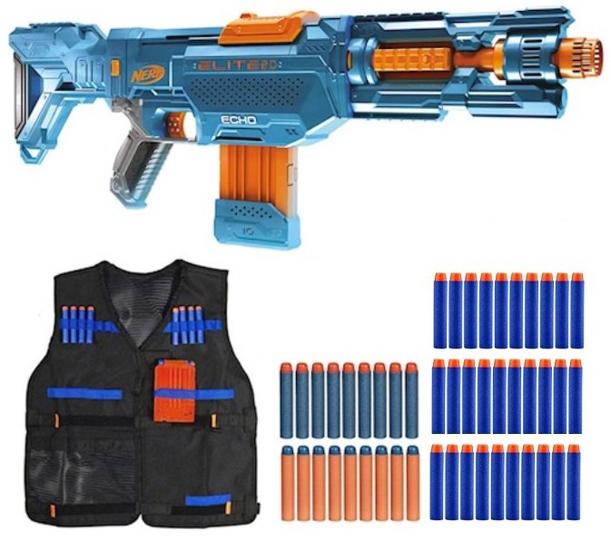 Zestaw Nerf Elite 2.0 Echo CS-10 4w1 E9533 + kamizelka + 30 strzałek