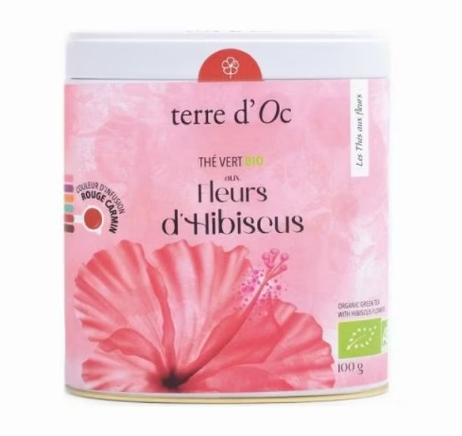 Herbata Zielona W Ozdobnej Puszce 100 G Fleurs D'Hibiscus Terre D'Oc