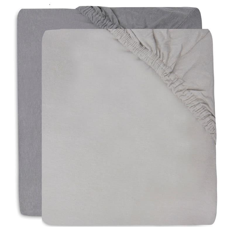 top Jollein - Bawełniane prześcieradła do Łóżeczka dziecięcego 60x120cm 2szt., Soft Grey/Storm Grey