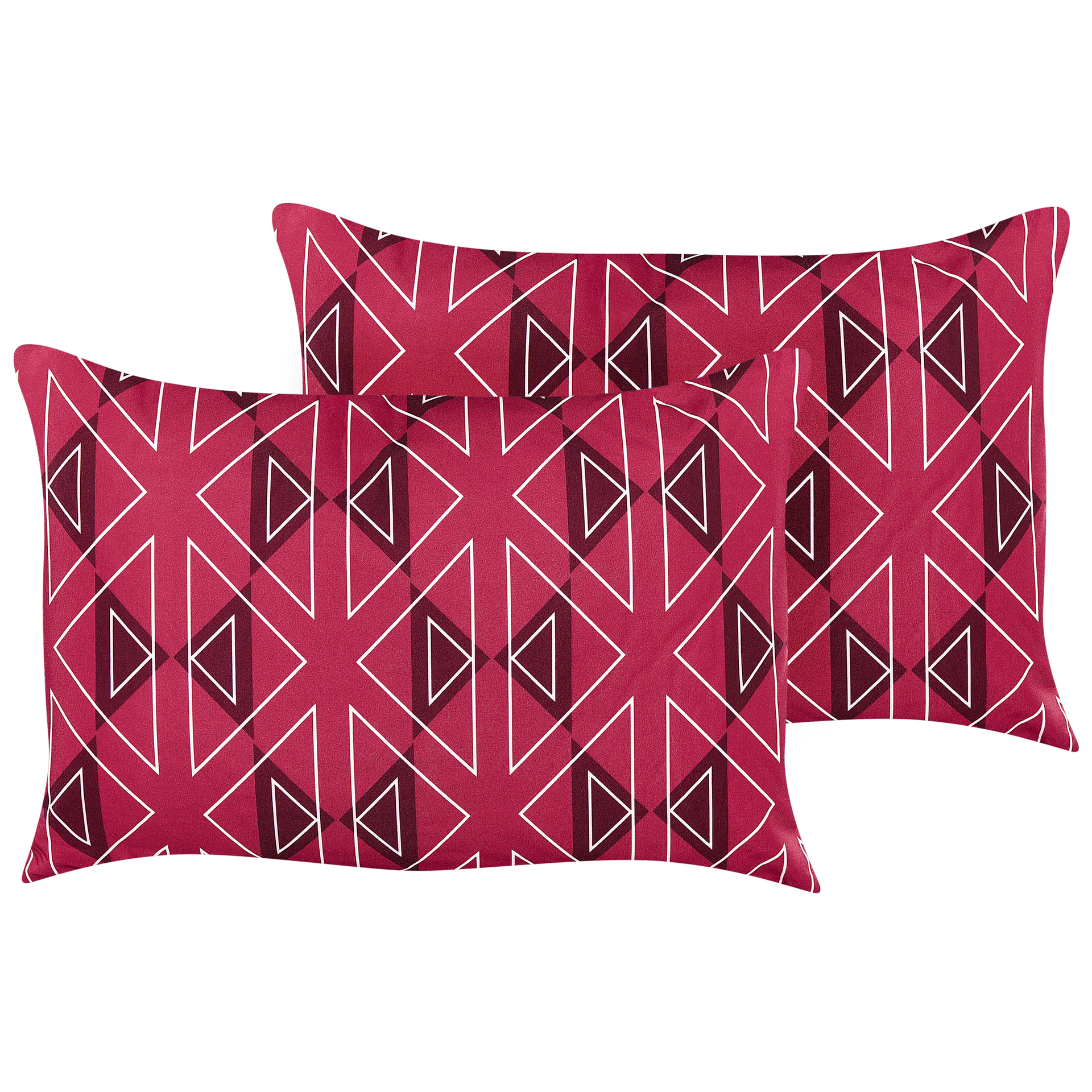 2 poduszki ogrodowe w geometryczny wzór 40 x 60 cm różowe MEZZANO