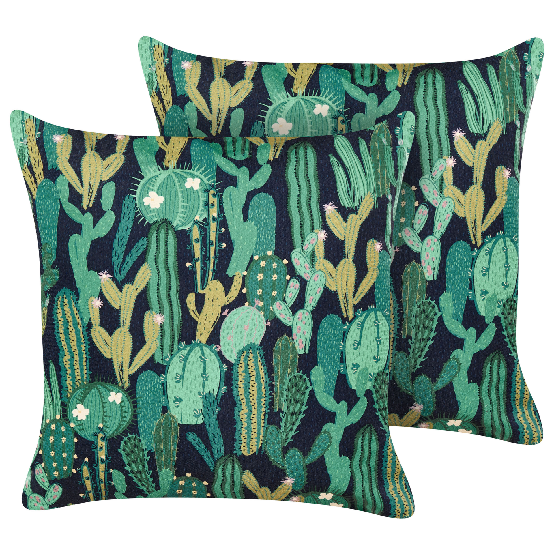 2 poduszki ogrodowe w kaktusy 45 x 45 cm zielone BUSSANA