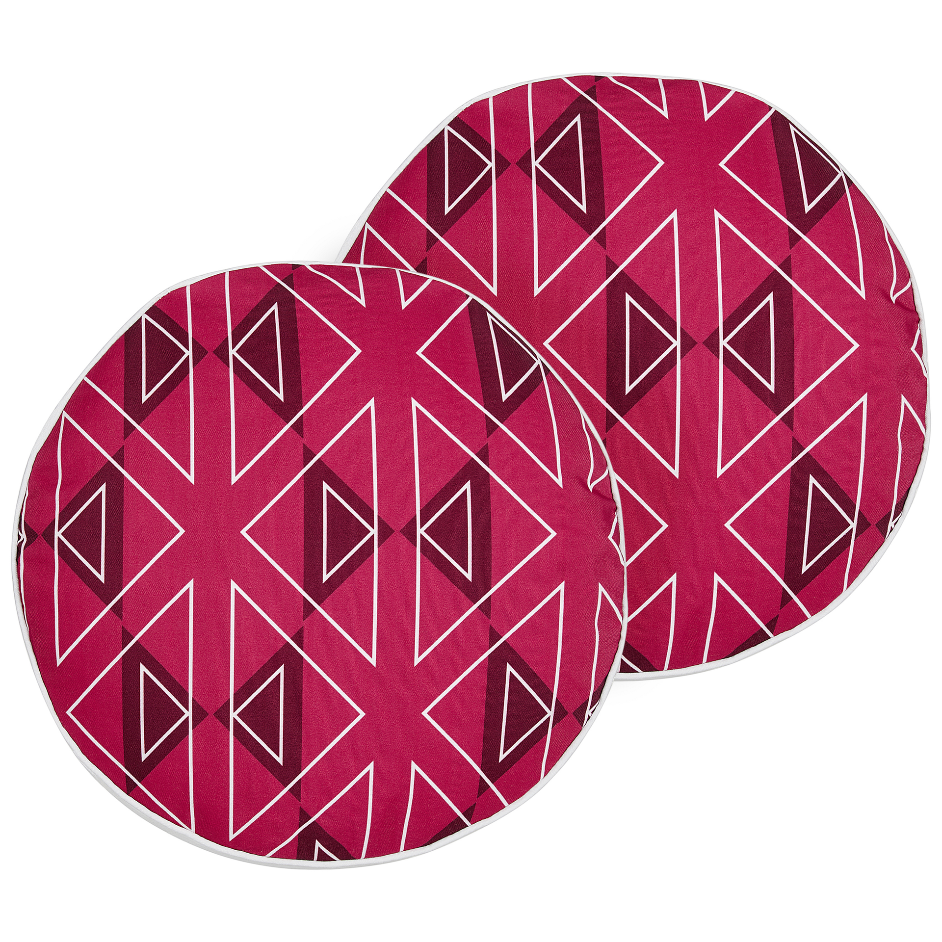 2 poduszki ogrodowe w geometryczny wzór ⌀ 40 cm różowe MEZZANO