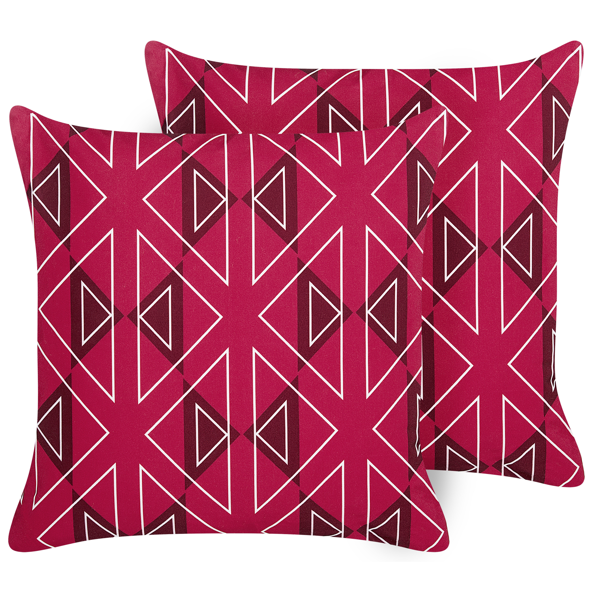 2 poduszki ogrodowe w geometryczny wzór 45 x 45 cm różowe MEZZANO