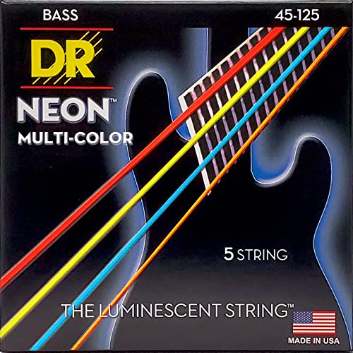 DR Strings NMCB5-45 Neon Multi-Color Medium 5-String