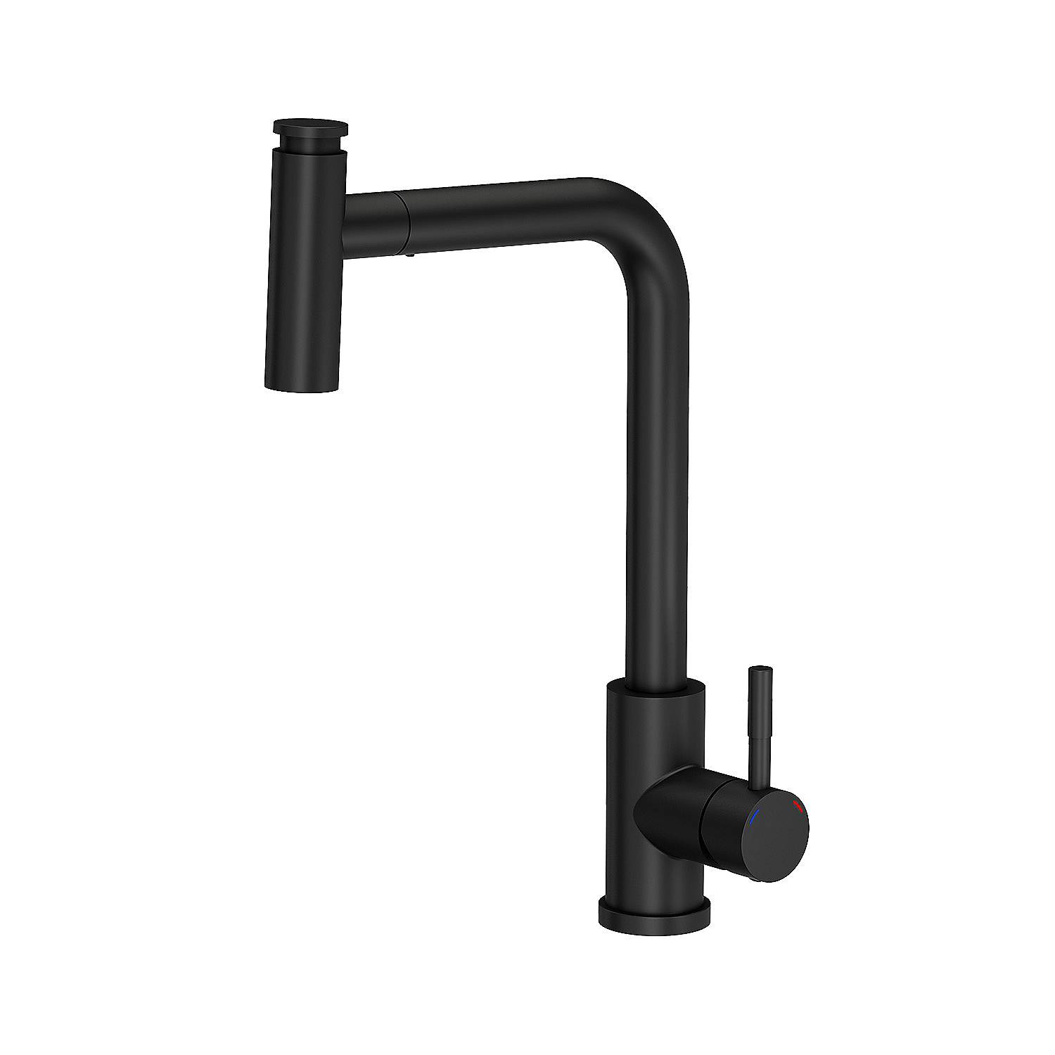 Bateria kuchenna Root Chef Miki, z funkcją prysznic, z matą ociekową, czarny mat