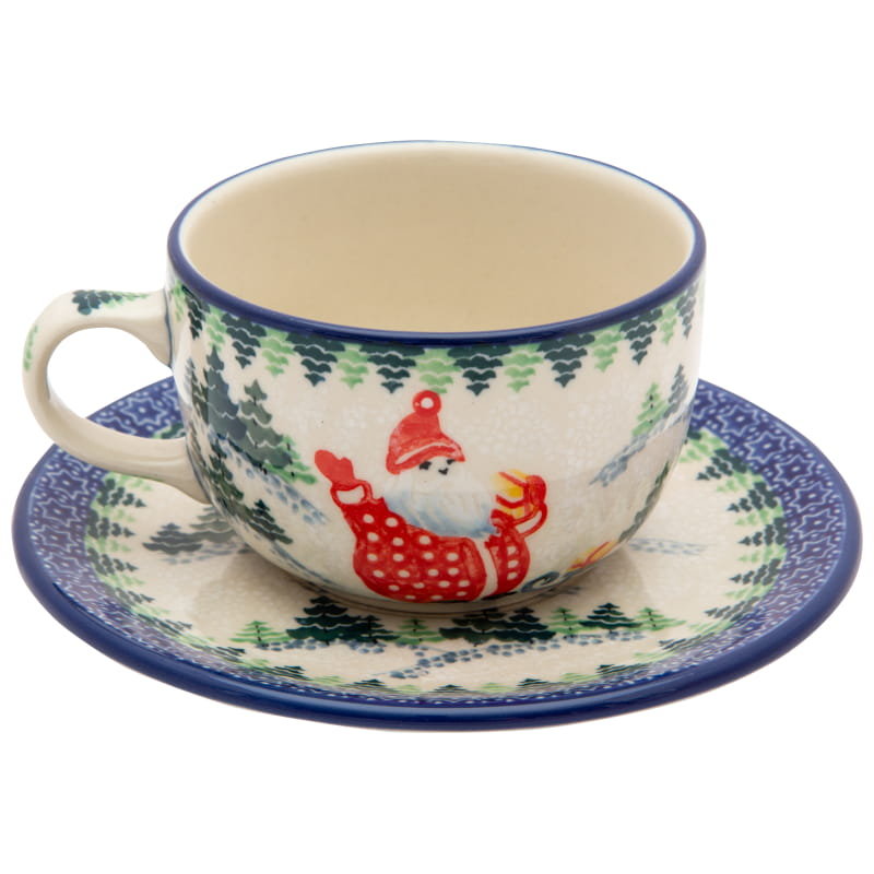 Filiżanka Do Herbaty Kawy 200 Ml Ze Spodkiem - Ceramika Artystyczna Bolesławiec