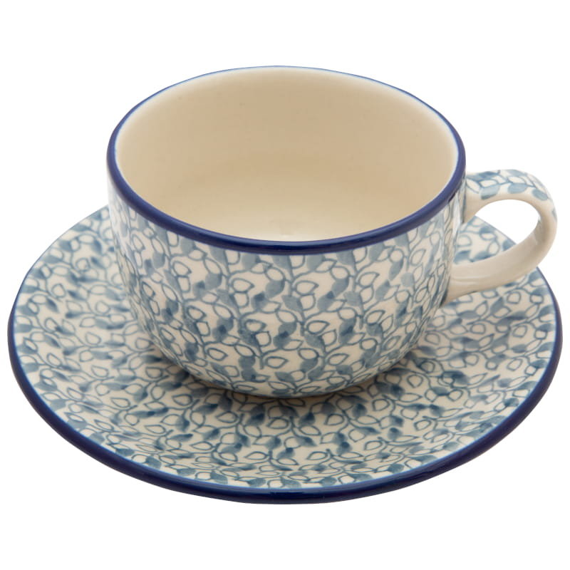 Filiżanka Do Herbaty Kawy 200 Ml Ze Spodkiem - Ceramika Artystyczna Bolesławiec