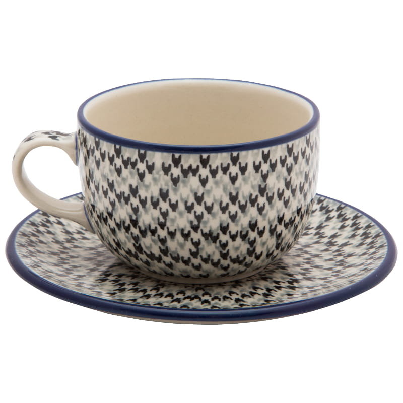 FILIŻANKA do herbaty kawy 200 ml ze spodkiem - Ceramika Artystyczna Bolesławiec