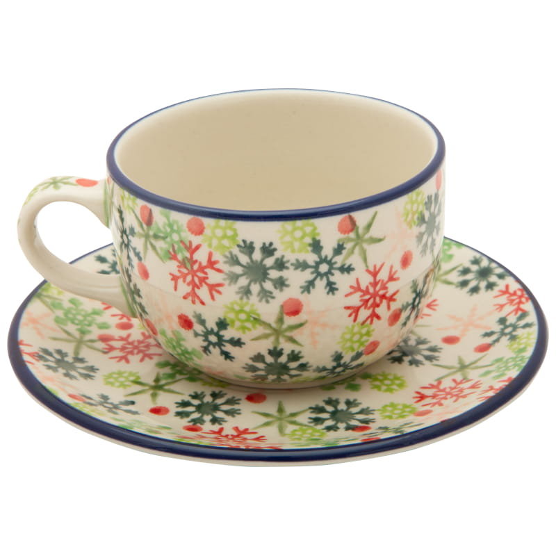 Filiżanka Do Herbaty Kawy 200 Ml Ze Spodkiem - Ceramika Artystyczna Bolesławiec