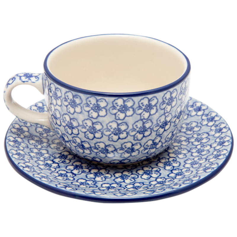 Filiżanka Do Herbaty Kawy 200 Ml Ze Spodkiem - Ceramika Artystyczna Bolesławiec