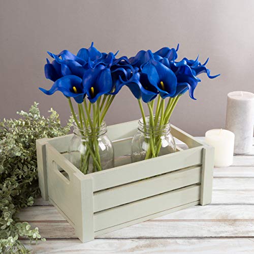 Pure Garden Sztuczna kalla lilia z łodygami - prawdziwe w dotyku sztuczne kwiaty do dekoracji domu ślub, wieczór panieński/baby shower, więcej - 24 szt. zestaw (królewski niebieski)