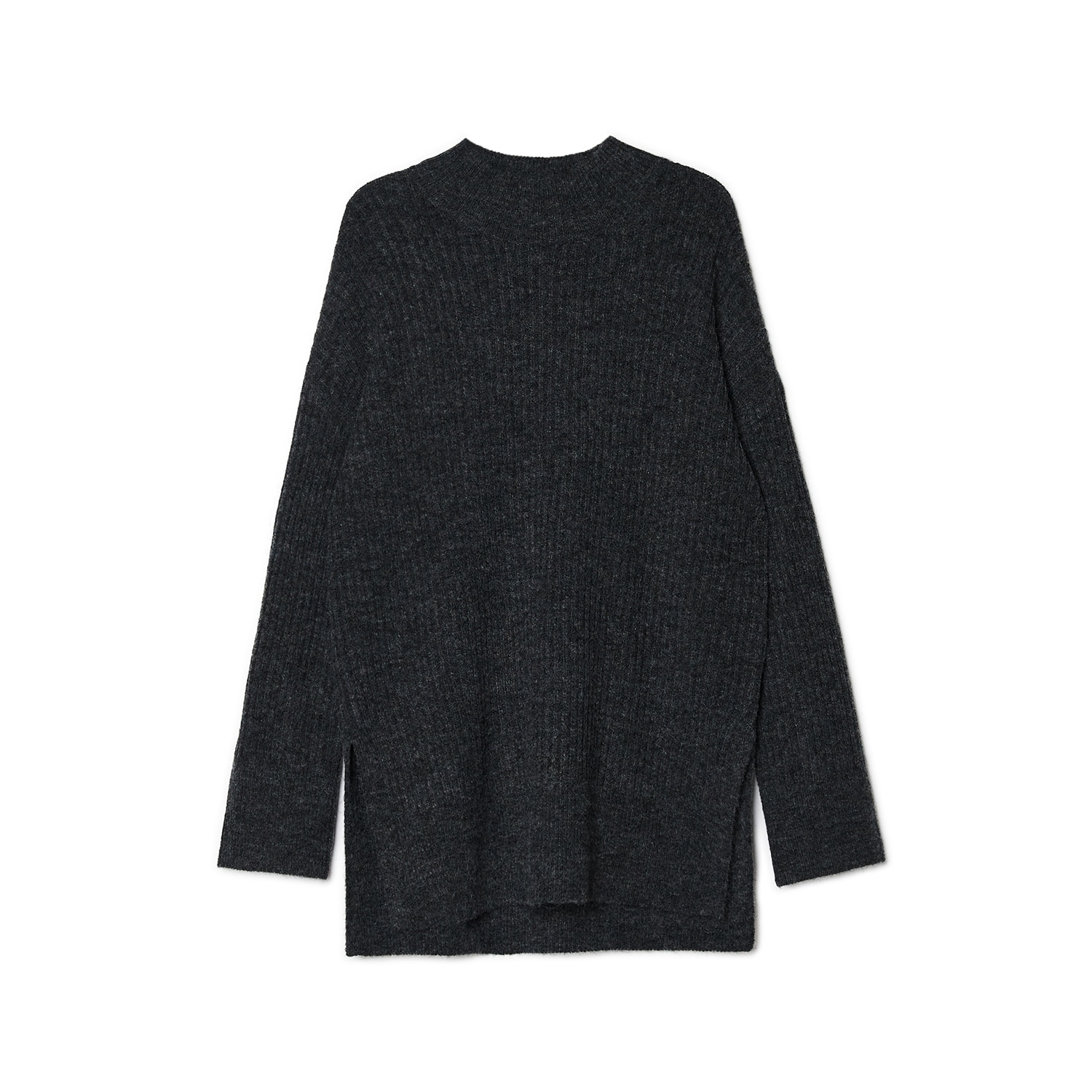 Cropp - Ciemnoszary sweter oversize z wełną - Szary