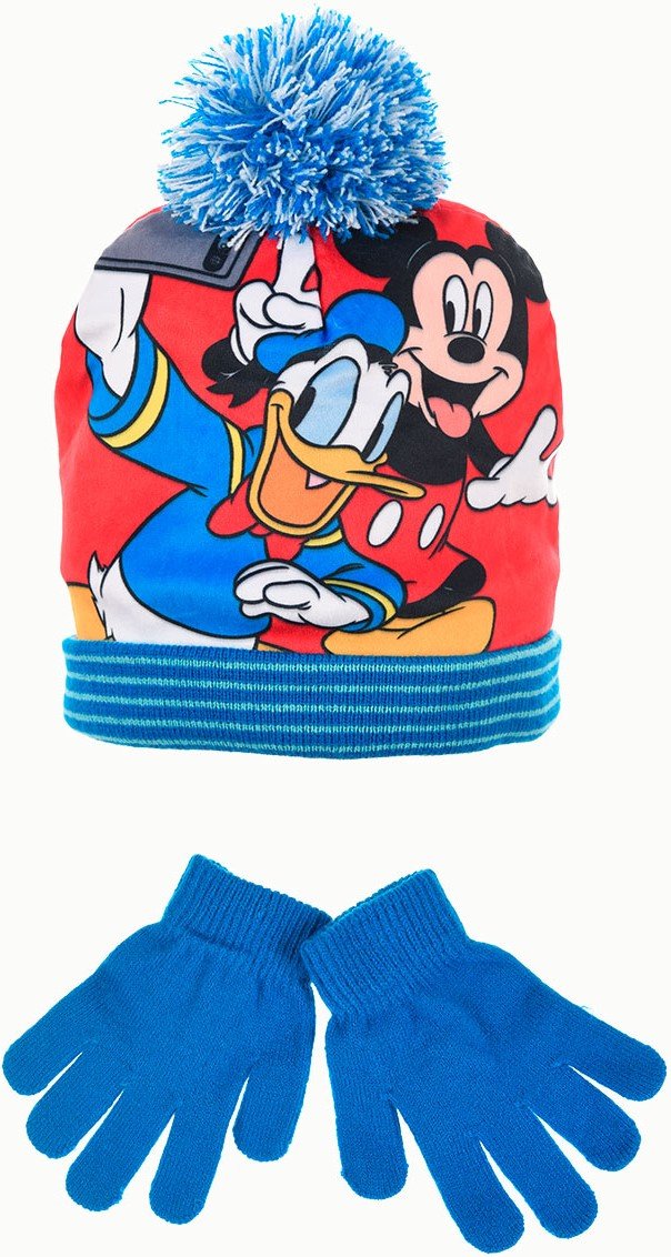 Komplet zimowy dla chłopca Disney Mickey Mouse czapka i rękawiczki  rozmiar 54 cm