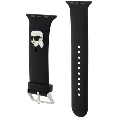 Karl Lagerfeld Pasek KLAWLSLKNK Apple Watch 42/44/45/49mm czarny/black strap 3D Rubber Karl Head