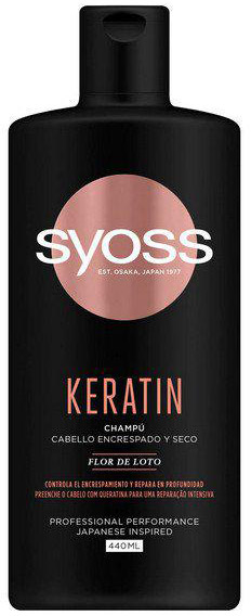 Szampon regenerujący i nawilżający włosy Syoss Keratin Shampoo Cabello Encrespado Seco 440 ml (8410436365697)