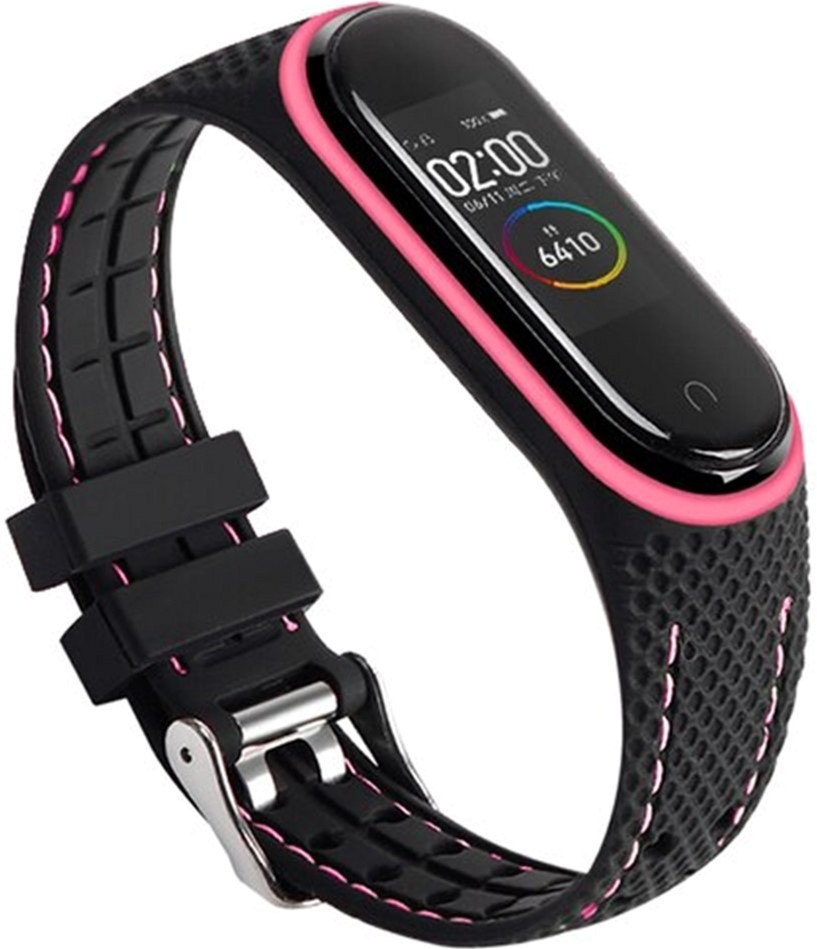 Pasek Beline Sport do Xiaomi Mi Band 3/4 Czarno-różowy (5905359814252)