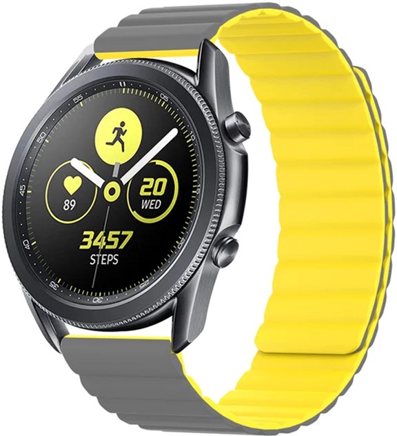 Uniwersalny pasek Beline Watch Magnetic 20 mm Szaro-żółty (5905359814351)
