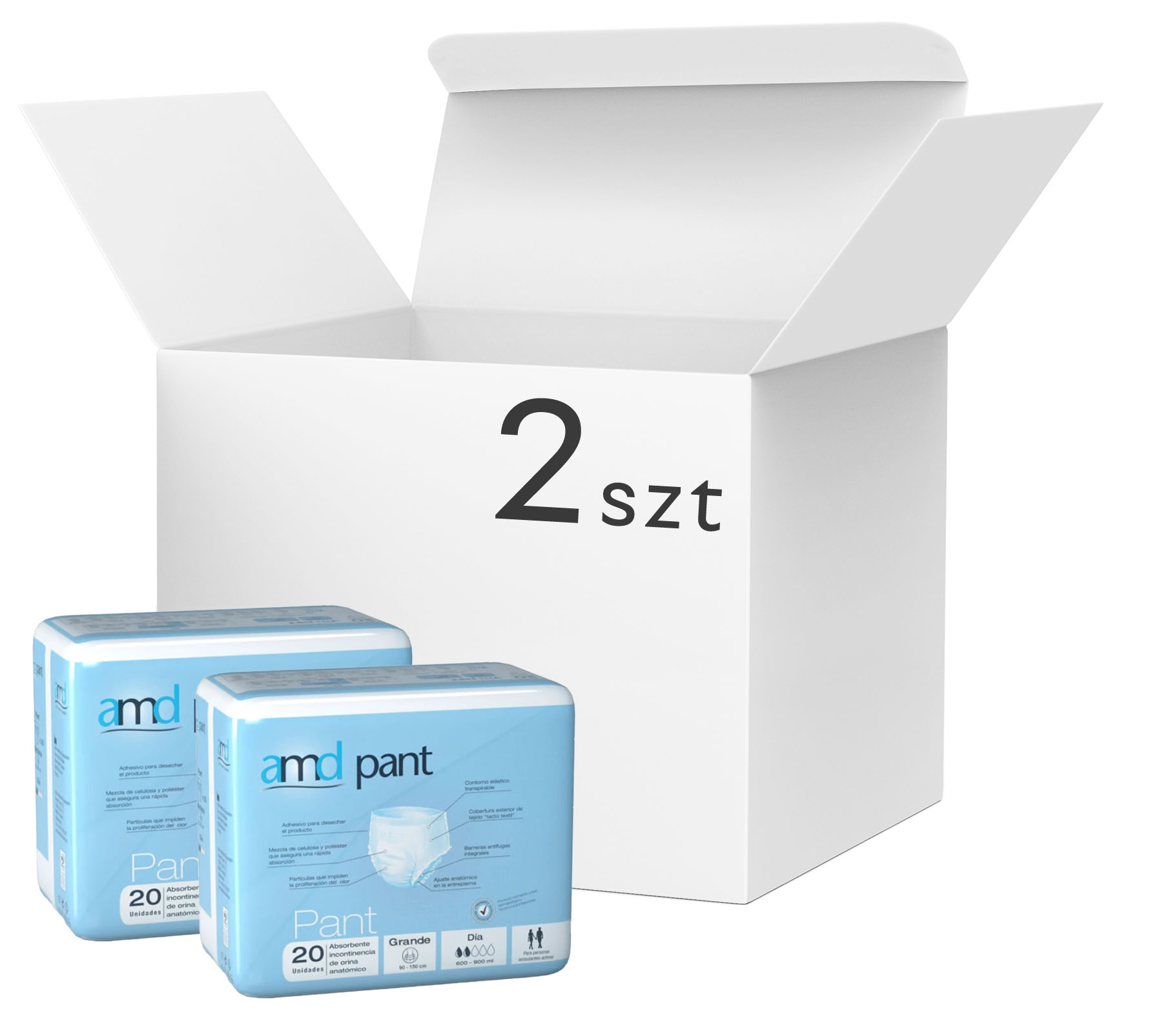 Pieluchomajtki dla dorosłych Amd Absorbent Day Pant Panty Liner L 40 szt