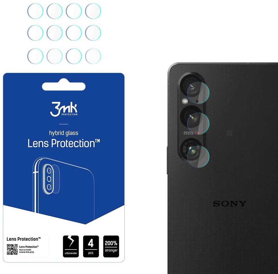Zestaw szkieł hybrydowych 3MK Lens Protect na aparat Sony Xperia 1 V 4 szt (5903108528566)