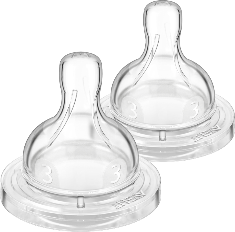 Silikonowy smoczek Philips AVENT Antykolkowy od 3 miesięcy 2 szt średni przepływ (SCY763/02)
