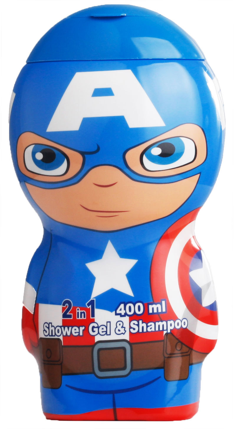 Żel pod prysznic i szampon dla dzieci Air Val International Marvel Capitan America Gel y Shampoo 2d 400 ml
