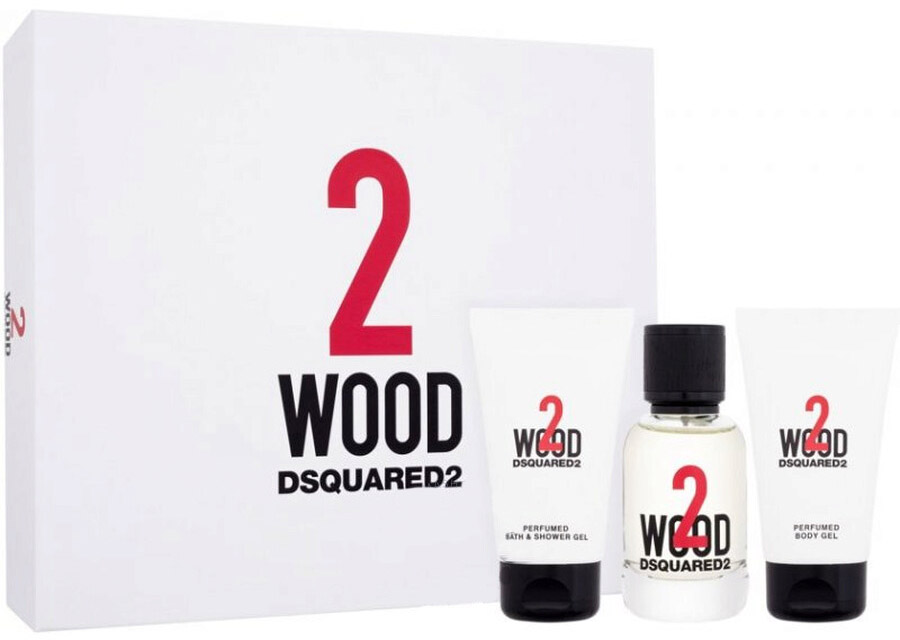 Zestaw Dsquared2 2 Wood Woda toaletowa 50 ml + żel pod prysznic 50 ml + żel do ciała 50 ml (8011003877270)