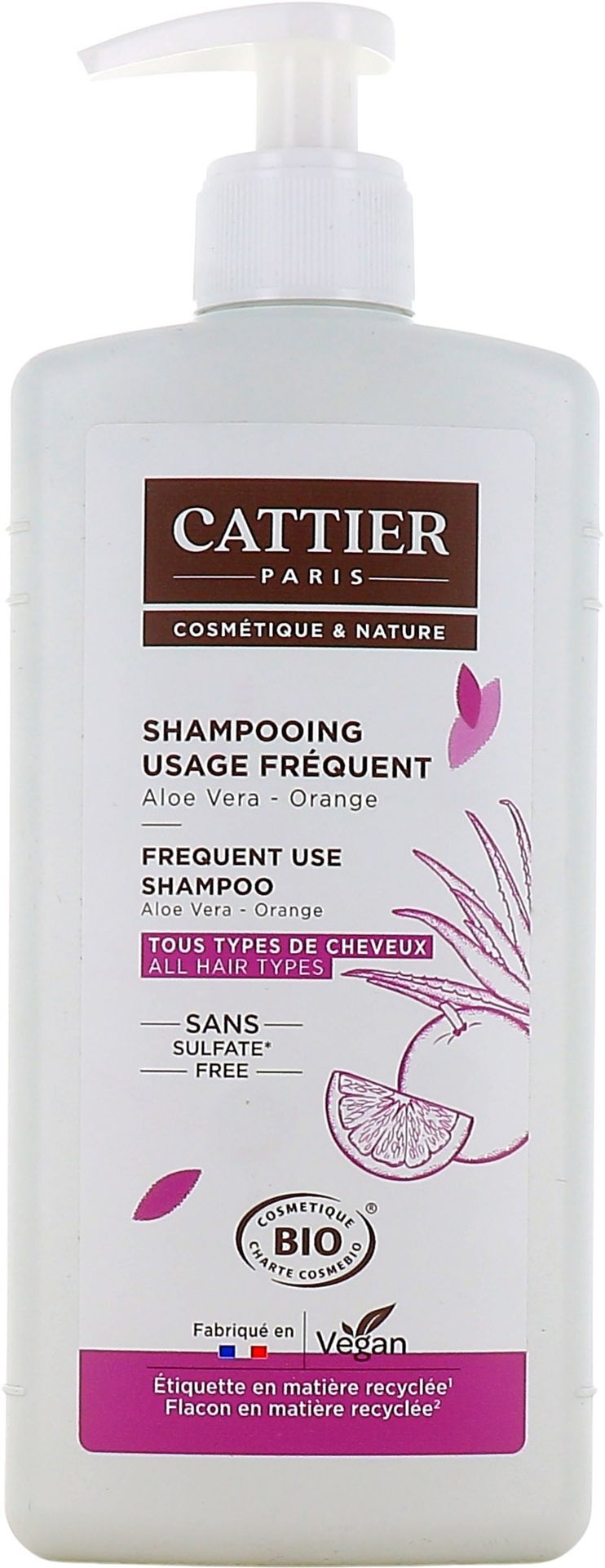 Szampon Cattier Paris Shampoo Aloe Naranja S-Sulf 500 ml (3283950922791)