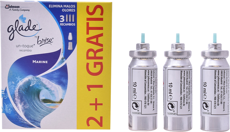 Odświeżacz powietrza Glade Un Toque Ambientador Recambio Marine 3 x 10 ml (5000204992106)