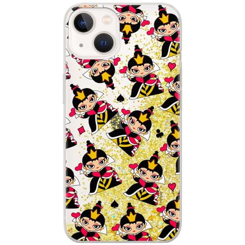 ERT GROUP etui na telefon Apple Iphone 13, case oryginalny i oficjalnie licencjonowany przez Disney, wzór Queen of Hearts 002, optymalnie dopasowane, z efektem płynnego brokatu