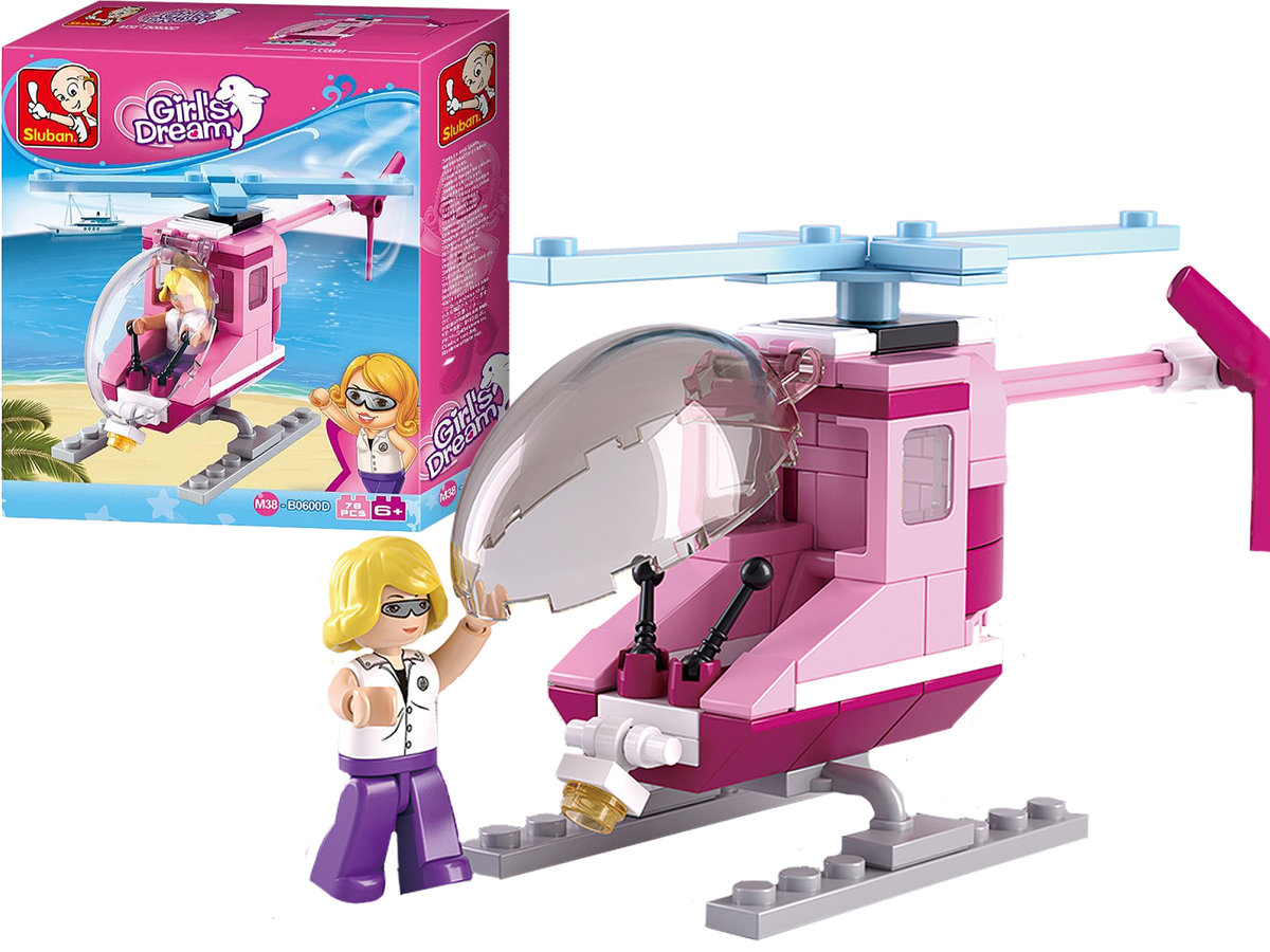 SLUBAN Klocki HELIKOPTER na Plaży 78 elementów B0600D Girl's DREAM