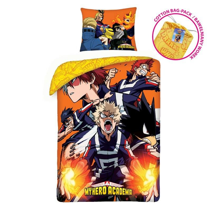 Pościel 140x200 My Hero Academia + worek bawełniany poszewka 70x90 5422BL Halantex