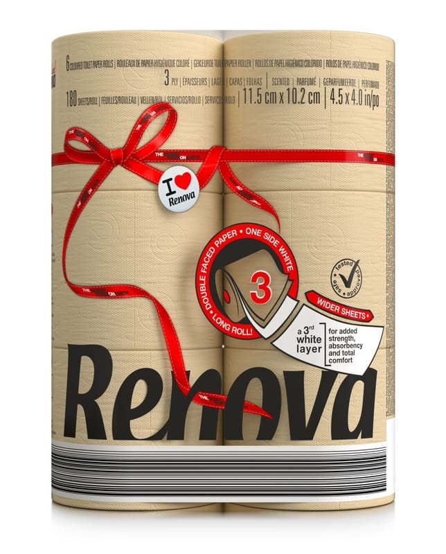Beżowy Papier Toaletowy Renova Double Faced 6R