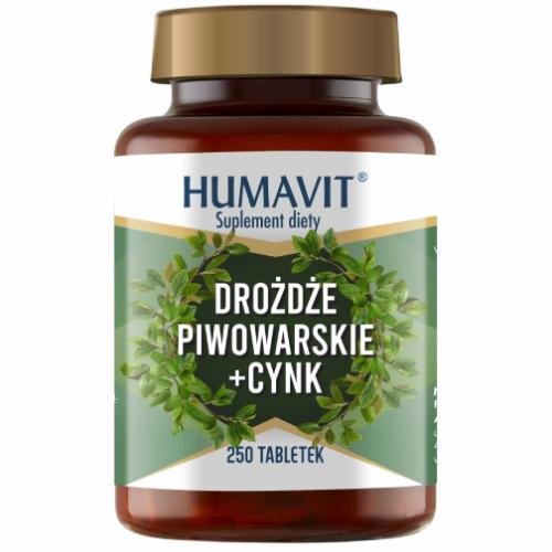 Humavit, Drożdże piwowarskie + Cynk, 250 tabl.
