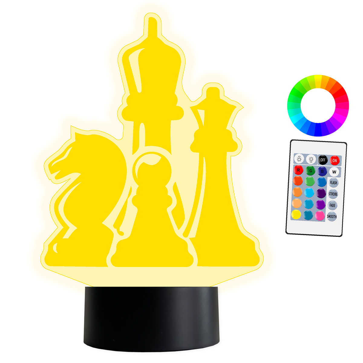 XL LAMPKA NOCNA LED 3D Szachy Turniej Nagroda 16 kolorów + Pilot IMIĘ Grawer
